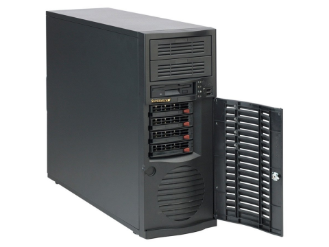 Supermicro Chassis SC733TQ-668B, Mid Tower, 4x 3.5" SAS/SATA Backplane for Hot-Swappable Drives, 2x 5.25" External HDD Drive Bays & 4x 3.5" HDD Drive Bays, 7 x FH expansion slots, 668W PSU