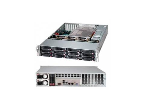 Supermicro chassis CSE-826BE1C4-R1K23LPB, 2U, Dual and Single Intel and AMD CPUs, 2.12 x 3.5" hot-swap SAS/SATA drive bay with SES3, optional 2 x 2.5" hot-swap drive bay, 4.1U 1200W/1000W PSU