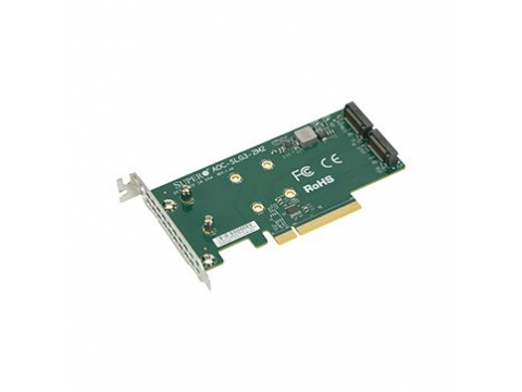 Адаптер Supermicro Low Profile, Dual NVMe M.2 SSD PCIe add-on card