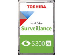 HDD Video Surveillance TOSHIBA S300 AI 10TB CMR, 3.5'', 512MB, 7200RPM, SATA, 64 cameras, 24/7, TBW: 550
