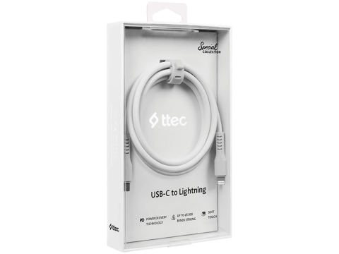 ttec USB-C - Lightning Charge/Data Cable 120cm White