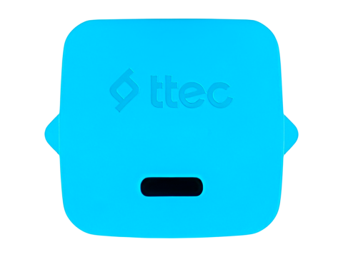 ttec SmartCharger GAN 20W PD Travel Fast Charger + USB-C - USB-C 3A Cable 120cm, Neon Blue