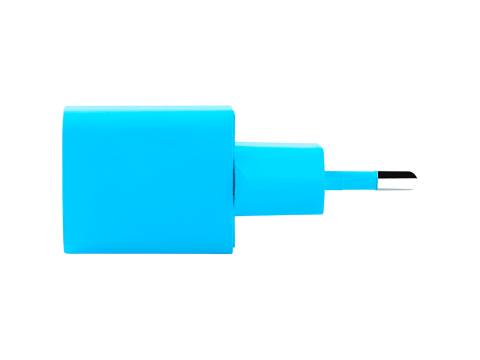 ttec SmartCharger GAN 20W PD Travel Fast Charger + USB-C - USB-C 3A Cable 120cm, Neon Blue