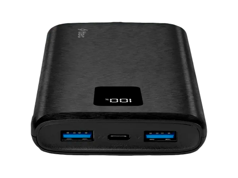 ttec PowerSlim Trio LCD 10.000mAh PD 22,5W Powerbank withTrio Cable Black