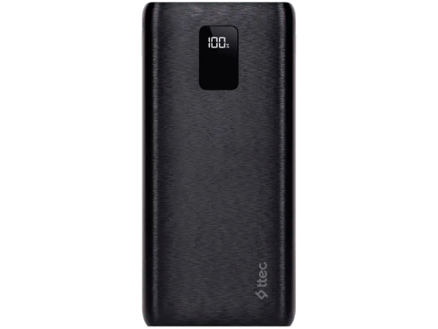ttec PowerSlim Trio LCD 10.000mAh PD 22,5W Powerbank withTrio Cable Black