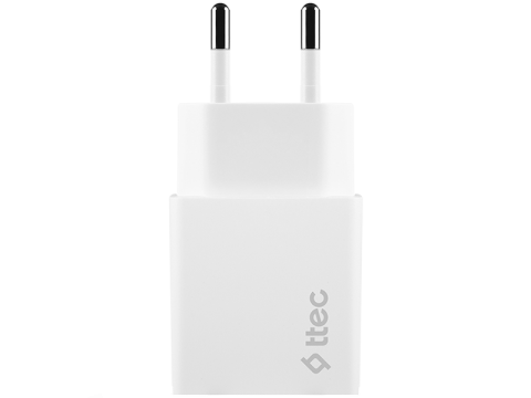 ttec SmartCharger Travel Charger , 2.1A , Micro USB Cable , White