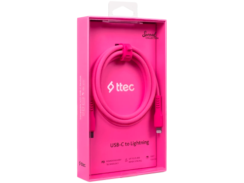 ttec  Type-C - Lightning Charge / Data Cable  120cm,Neon Pink