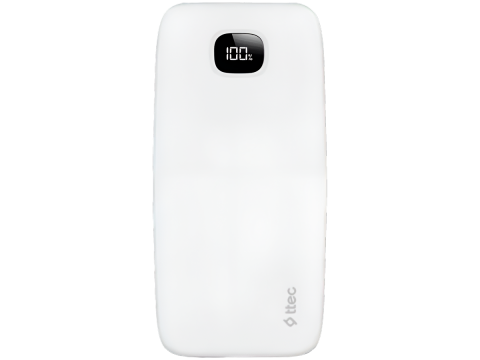 ttec ChargeUp Pro LCD 10.000mAh PD 20W Powerbank White