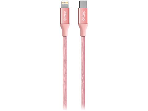 ttec AlumiCable Type-c - Lightning Fast Charging Cable 150cm , Rose Gold