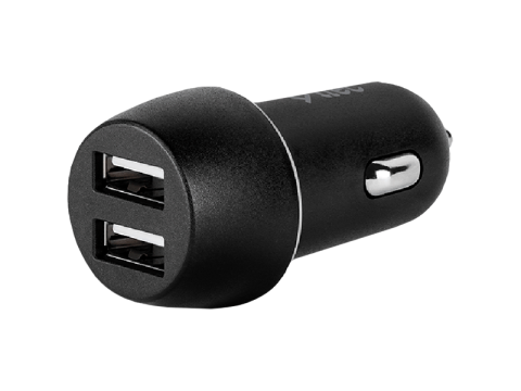 ttec SmartCharger Duo 3.1A In Car Charger with  Lightning and Type-C Cable,Black