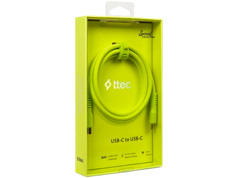 ttec USB-C - USB-C 120cm 60W PD/QC Neon Cable