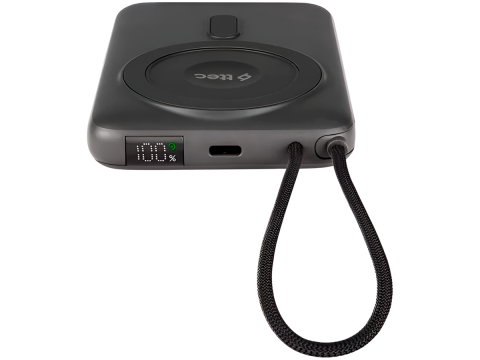 ttec Recharger M LCD 10.000 mAh. Magesafe comp PD20W Powerbank with  USB-C Cable and Stand