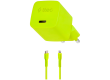 ttec SmartCharger GAN 20W PD Travel Fast Charger + USB-C - Lightning Cable 120cm, Neon Yellow