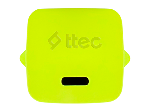 ttec SmartCharger GAN 20W PD Travel Fast Charger + USB-C - Lightning Cable 120cm, Neon Yellow