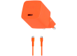 ttec SmartCharger GAN 20W PD Travel Fast Charger + USB-C - USB-C 3A Cable 120cm, Neon Orange