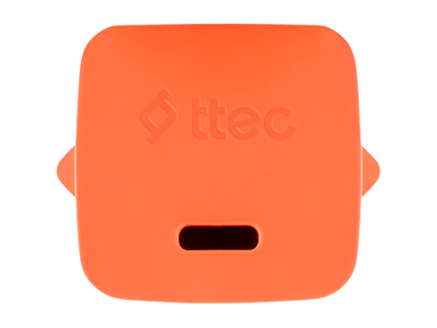 ttec SmartCharger GAN 20W PD Travel Fast Charger + USB-C - USB-C 3A Cable 120cm, Neon Orange