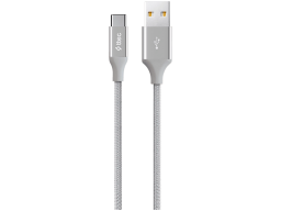 ttec AlumiCable Type C Charge/Data Cable, 2.0 , Silver