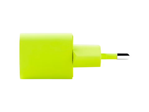 ttec SmartCharger GAN 20W PD Travel Fast Charger + USB-C - USB-C 3A Cable 120cm, Neon Yellow