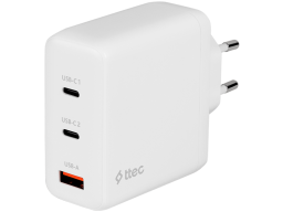 ttec SmartCharger Trio GAN 120W PD Travel Charger 2 USB-C+USB-A, white