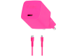 ttec SmartCharger GAN 20W PD Travel Fast Charger + USB-C - Lightning Cable 120cm, Neon Pink