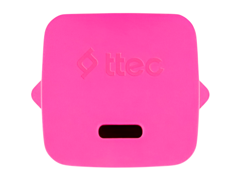 ttec SmartCharger GAN 20W PD Travel Fast Charger + USB-C - Lightning Cable 120cm, Neon Pink