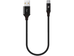 ttec AlumiCable Type C Charge / Data Cable , 2.0 , 30 cm , Black