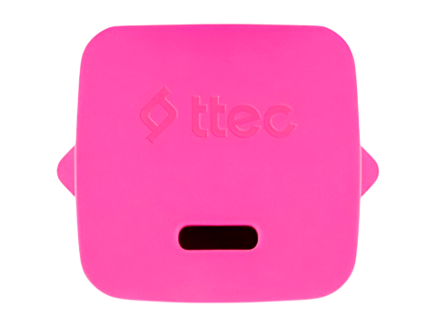 ttec SmartCharger GAN 20W PD Travel Fast Charger + USB-C - USB-C 3A Cable 120cm, Neon Pink