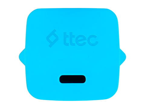ttec SmartCharger GAN 20W PD Travel Fast Charger + USB-C - Lightning Cable 120cm, Neon Blue
