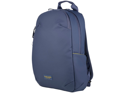 The Laser backpack for 15.6" laptops and 16" MacBooks, made from water-resistant resin-coated fabric obtained from recycled plastic, features a compact design and excellent pocket organization.