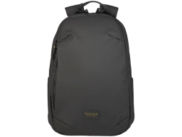 The Laser backpack for 15.6" laptops and 16" MacBooks, made from water-resistant resin-coated fabric obtained from recycled plastic, features a compact design and excellent pocket organization.
