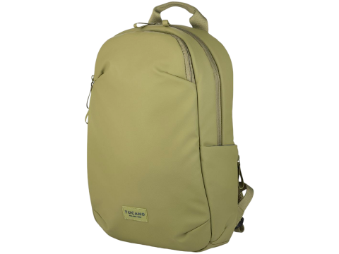 The Laser backpack for 15.6" laptops and 16" MacBooks, made from water-resistant resin-coated fabric obtained from recycled plastic, features a compact design and excellent pocket organization.