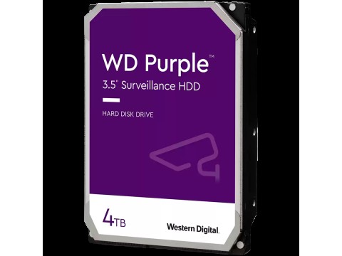 HDD Video Surveillance WD Purple 4TB CMR, 3.5'', 256MB, SATA 6Gbps, TBW: 180