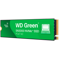 SSD POWERED BY SANDISK WD Green SN3000 2TB M.2 2280 S3-M PCIe Gen4 x4 NVMe, Read/Write: 5000/4200 MBps, TBW: 250