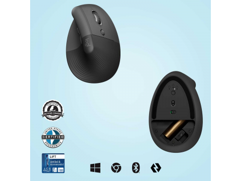 Мышь беспроводная Logitech Lift графит