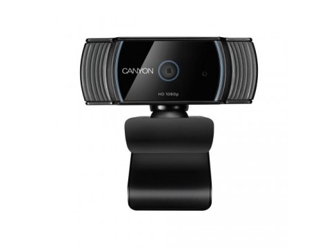 CANYON C5, 1080P full HD 2.0Mega auto focus webcam with USB2.0 connector, 360 degree rotary view scope, built in MIC, IC Sunplus2281, Sensor OV2735, viewing angle 65°, cable length 2.0m, Black, 76.3x49.8x54mm, 0.106kg