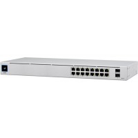 Коммутатор Ubiquiti USW-16-PoE 16-port Layer 2 PoE switch / 8 x GbE PoE+ / 8 x GbE ports / 2 x 1G SFP ports / 42W total PoE Power / fanless / silent cooling / ESD/EMP protection