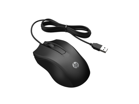 Мышь оптическая проводная HP 6VY96AA 100 Black, USB-A